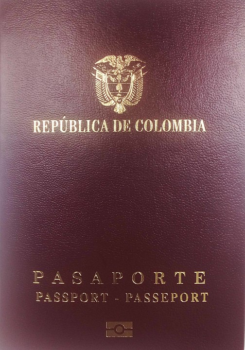Front Cover of Colombia Passport Front Cover of Colombia Passport