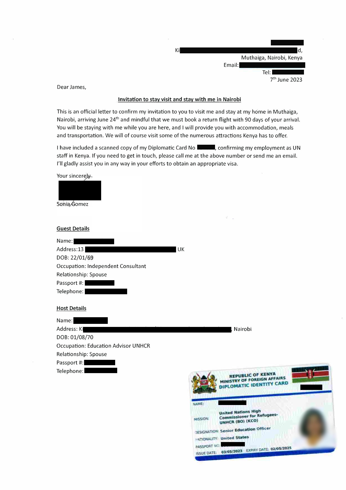 Invitation Letter for Kenya Visit eTA Invitation Letter for Kenya Visit eTA