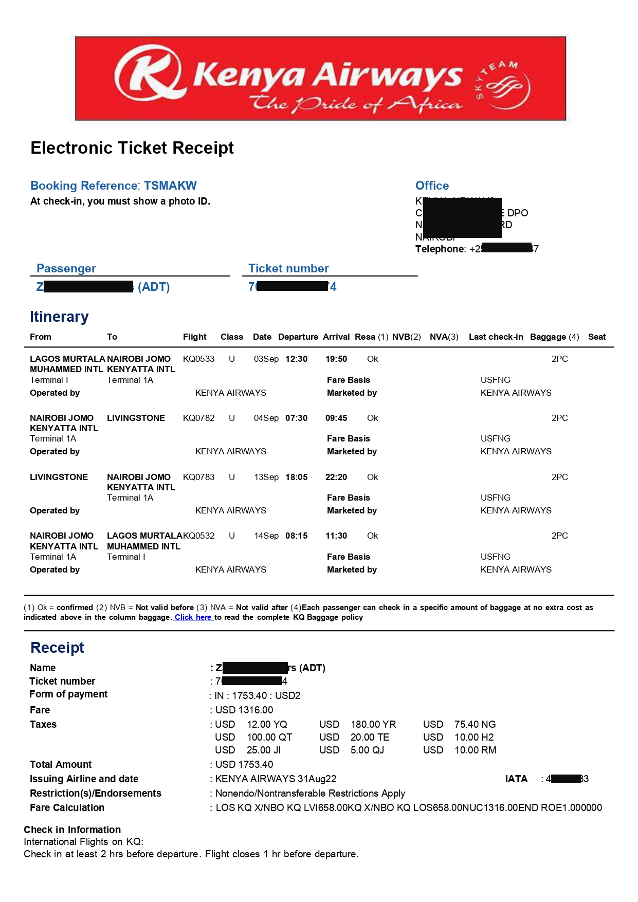 Билет на транзит eTA Билет на транзит eTA